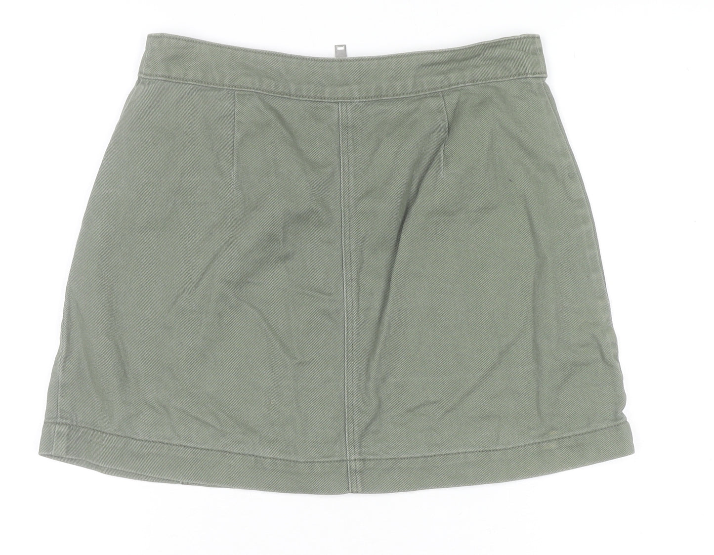 H&M Divided Women's Green Cotton Short Zip Skirt Size 10