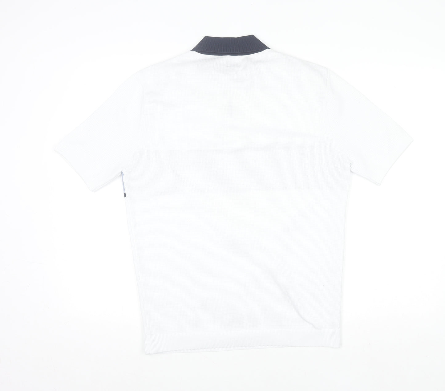 River Island Men's White 1/4 Zip Polo Shirt Size M Regular Fit