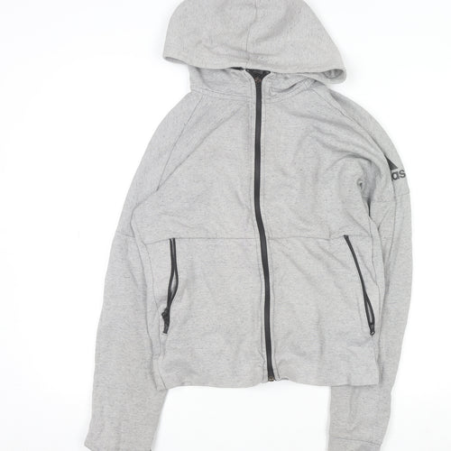 Adidas Men's Grey Full Zip Hoodie XS Regular Fit