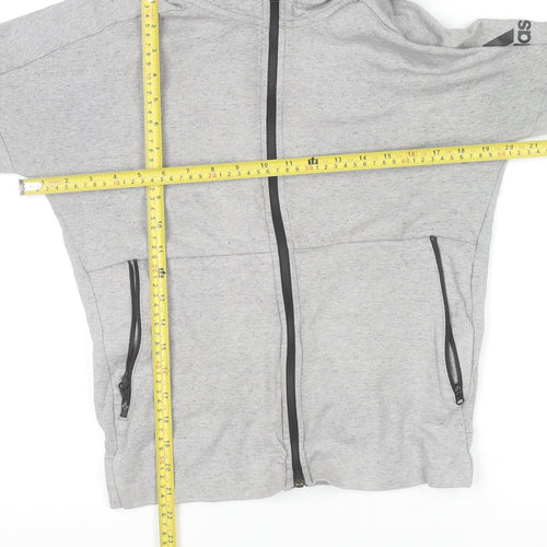 Adidas Men's Grey Full Zip Hoodie XS Regular Fit