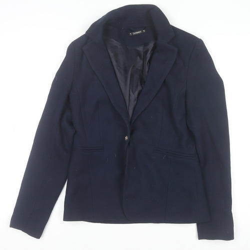 Dunnes Stores Women's Navy Blue Blazer Size 10 Classic Tailored Jacket