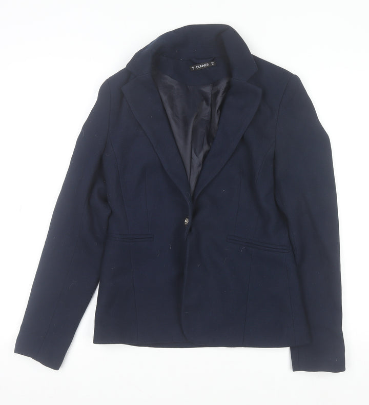Dunnes Stores Women's Navy Blue Blazer Size 10 Classic Tailored Jacket