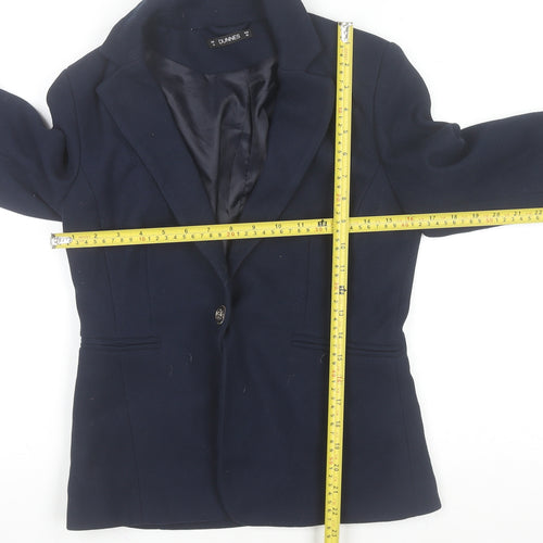 Dunnes Stores Women's Navy Blue Blazer Size 10 Classic Tailored Jacket
