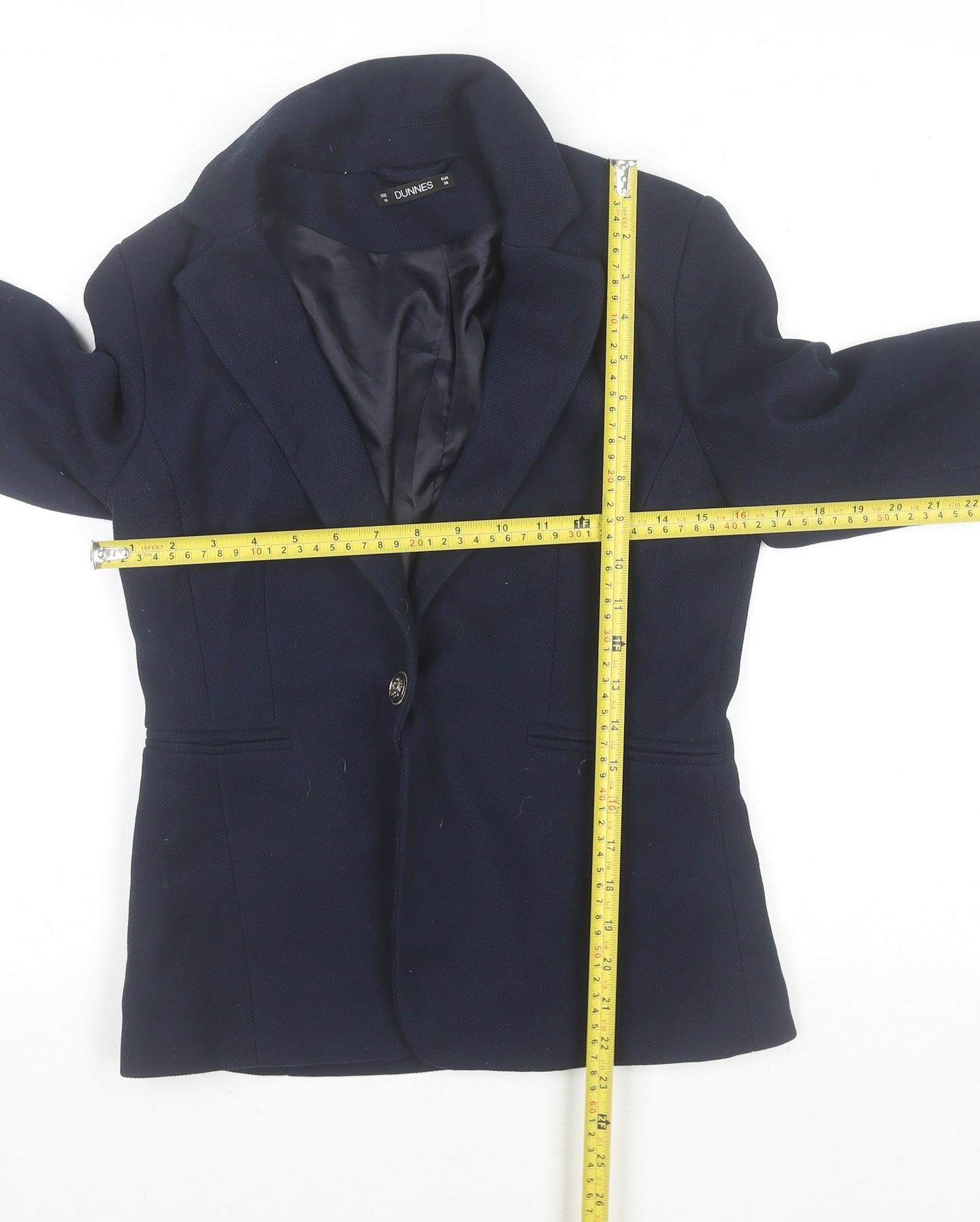 Dunnes Stores Women's Navy Blue Blazer Size 10 Classic Tailored Jacket