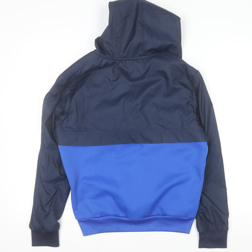 Adidas Boys Blue Full Zip Hooded Sweatshirt 12-13 Years Colourblock Logo