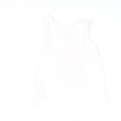 Primark Girls White Fun in the Sun Tank Top 3-4 Years Summer Jersey