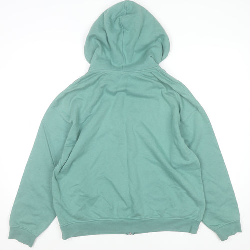 H&M Divided Men's Green Full Zip Hoodie Size L Logo Sports Style