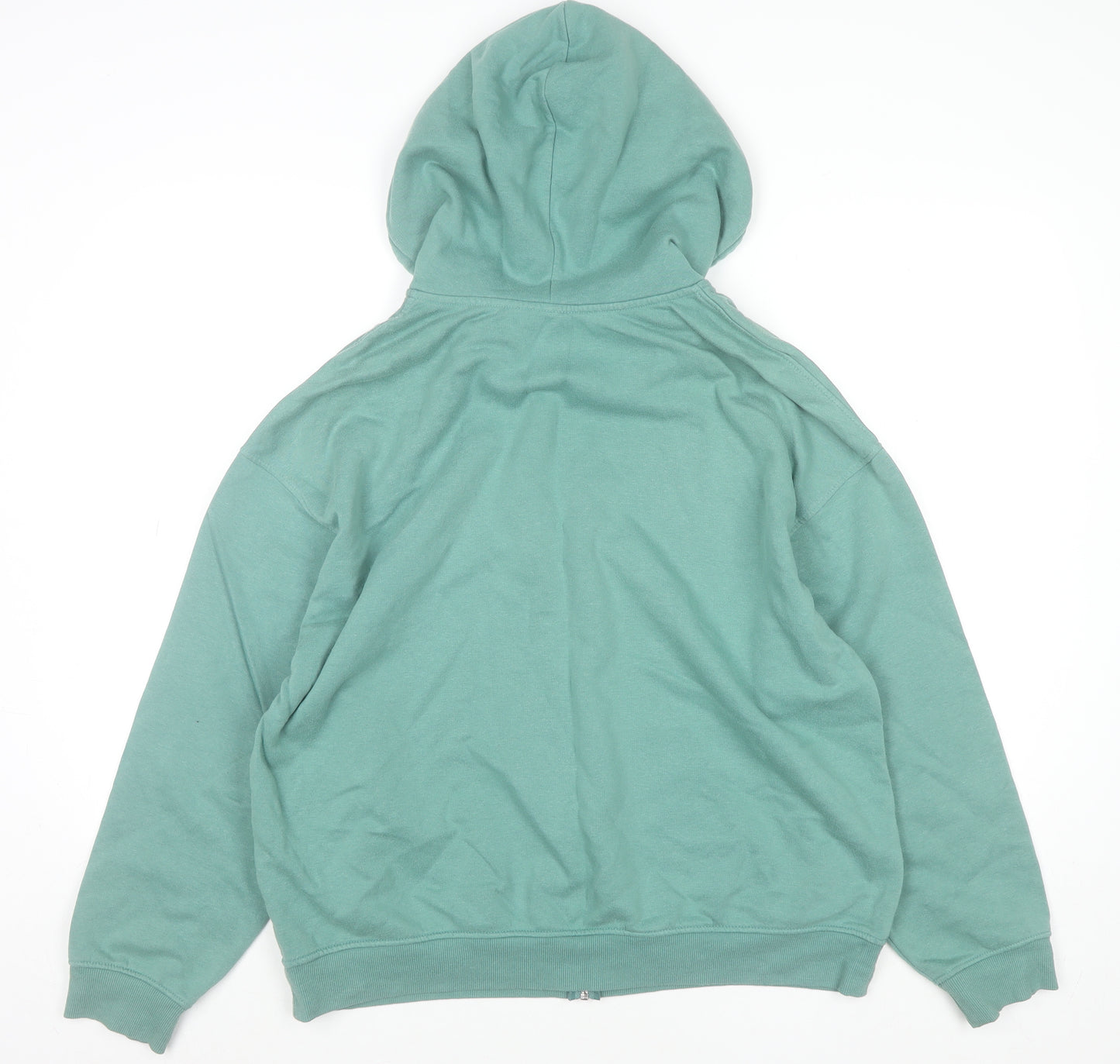 H&M Divided Men's Green Full Zip Hoodie Size L Logo Sports Style