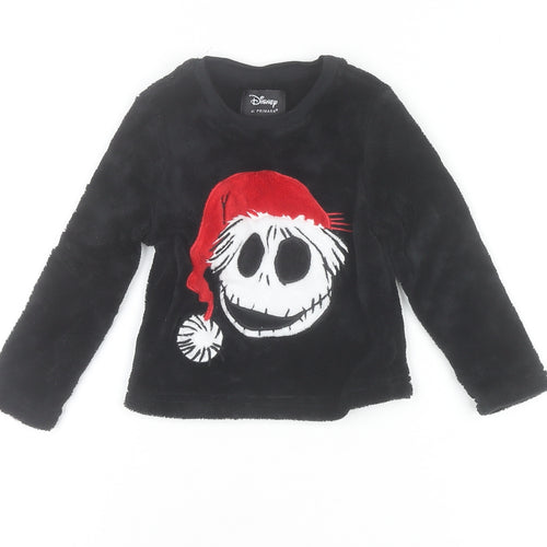 Disney at Primark Unisex Baby Black Fleece Jack Skellington Christmas Jumper 18-24 Months