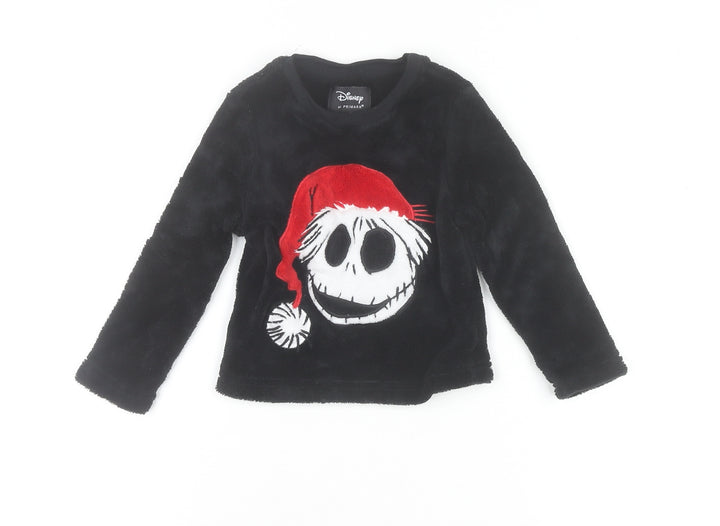 Disney at Primark Unisex Baby Black Fleece Jack Skellington Christmas Jumper 18-24 Months