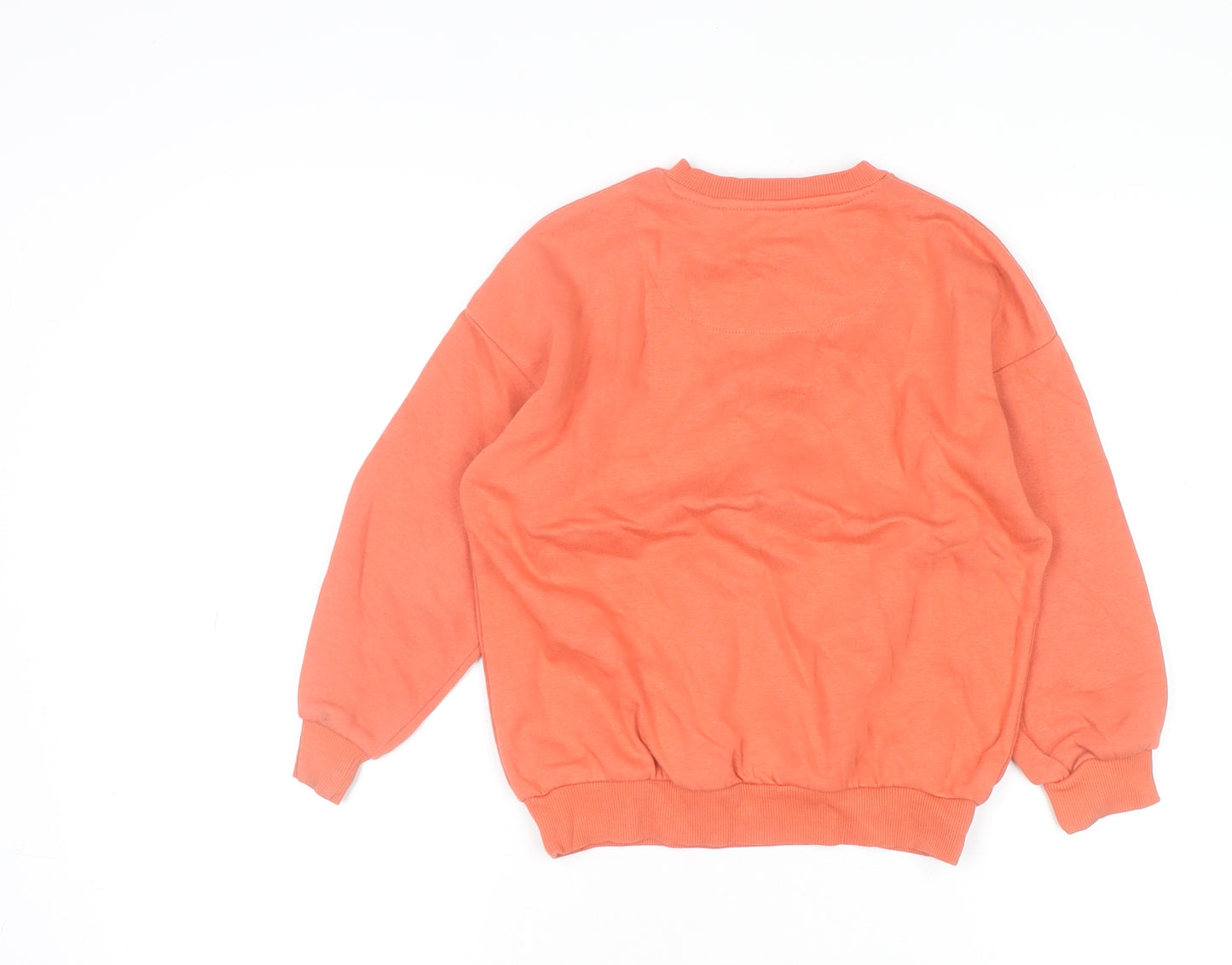 F&F Girls Orange Graphic Pullover Sweatshirt 6-7 Years Always Cool To Be Kind