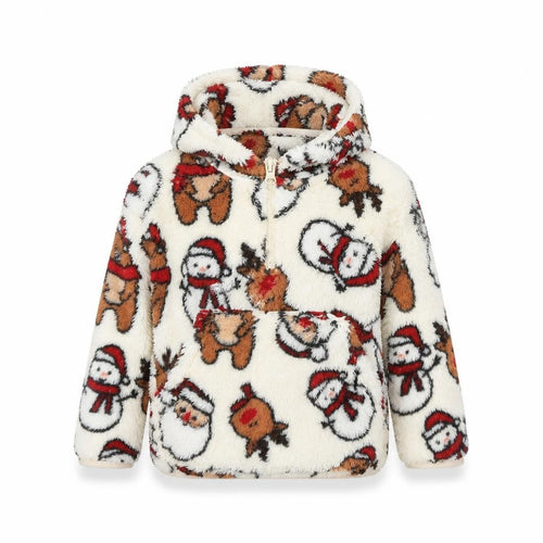 Dunnes Stores Unisex Baby Ivory Fleece Christmas Hooded Jumper 18-24 Months