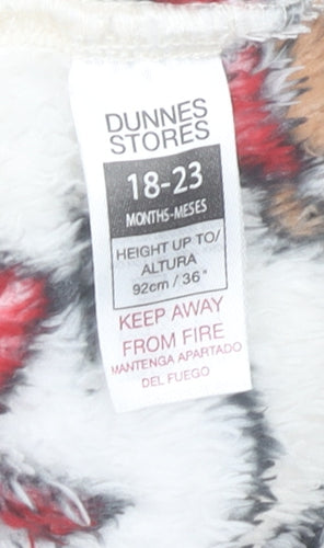 Dunnes Stores Unisex Baby Ivory Fleece Christmas Hooded Jumper 18-24 Months