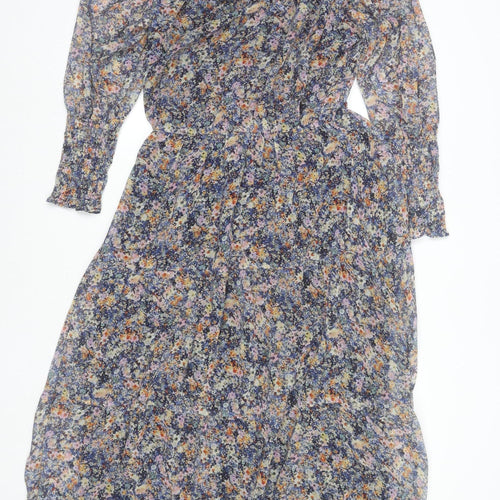 Gallery Women's Multicoloured Floral Midi Wrap Dress UK 10