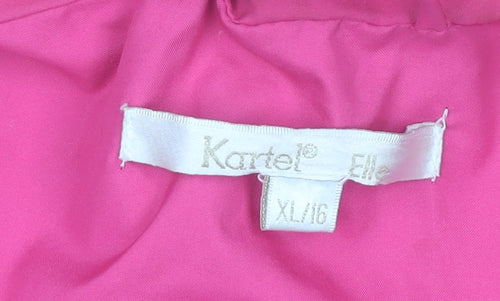Kartel Women Pink Waterproof Rain Coat Jacket Size 16 XL Lined