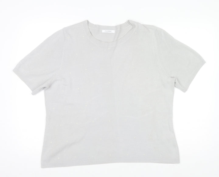 Marks and Spencer Women’s Grey Short Sleeve Knit Top Size 18