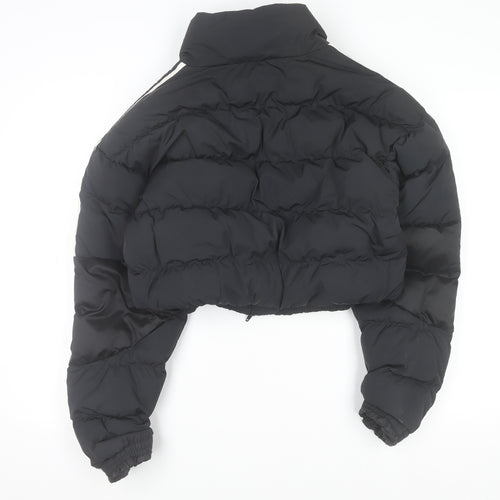 Adidas Women's Black Cropped Puffer Jacket Size 12