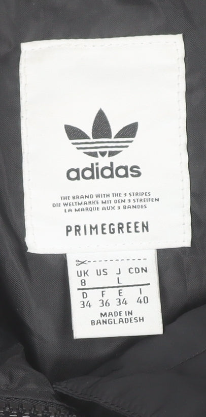 Adidas Women's Black Cropped Puffer Jacket Size 12