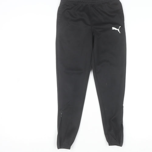 Puma Boys Black 7-8 Years Track Pants DryCell Sports Joggers