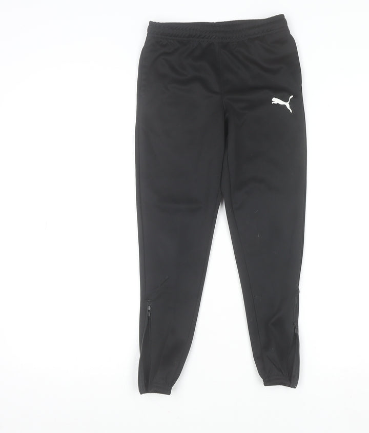 Puma Boys Black 7-8 Years Track Pants DryCell Sports Joggers