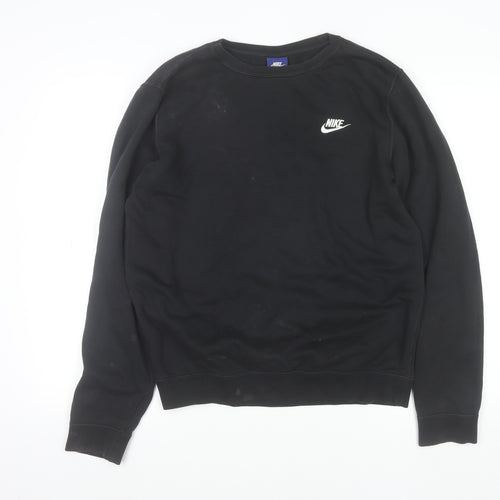 Nike Men's Black Crew Neck Pullover Sweatshirt Size S Regular Fit