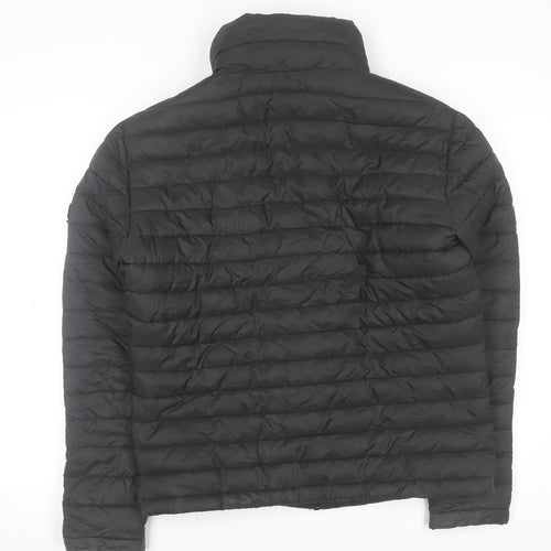 Superdry Men's Black Medium Puffer Jacket Winter Outdoor Full Zip