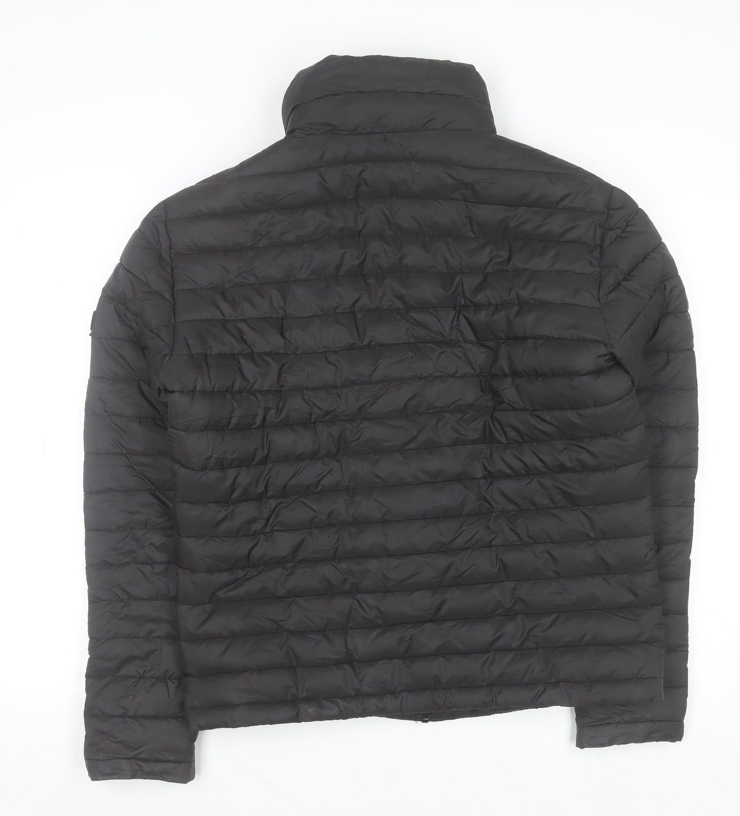 Superdry Men's Black Medium Puffer Jacket Winter Outdoor Full Zip