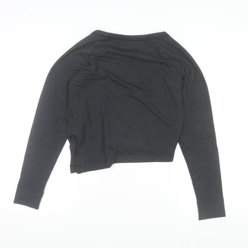 Nike Womens Black Cropped Dri-Fit Long Sleeve Sports Top XS
