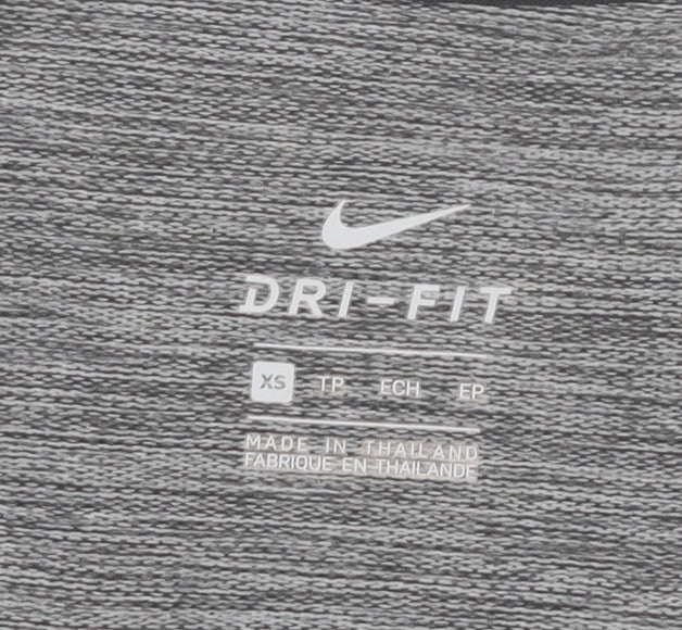 Nike Womens Black Cropped Dri-Fit Long Sleeve Sports Top XS