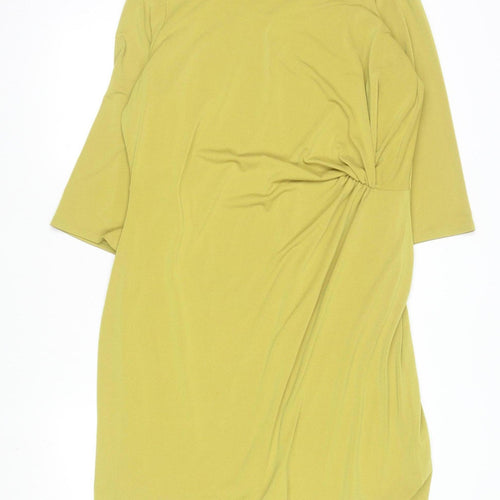 Marks and Spencer Women Green Size 18 Ruched Sheath Dress