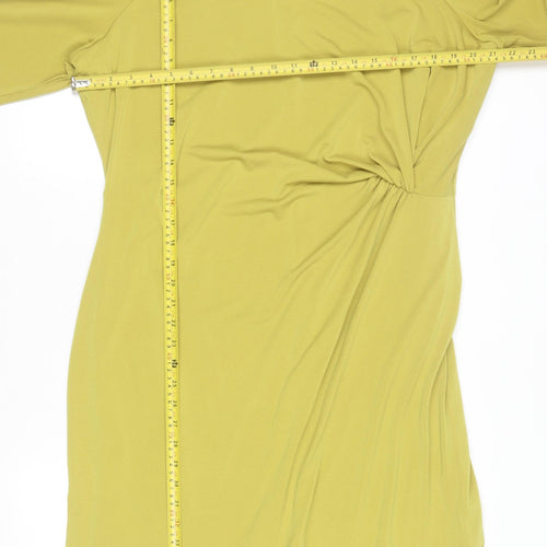 Marks and Spencer Women Green Size 18 Ruched Sheath Dress