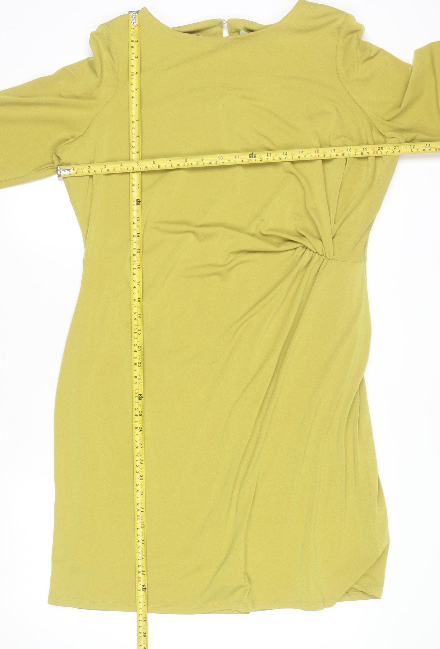 Marks and Spencer Women Green Size 18 Ruched Sheath Dress