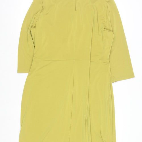 Marks and Spencer Women Green Size 18 Ruched Sheath Dress