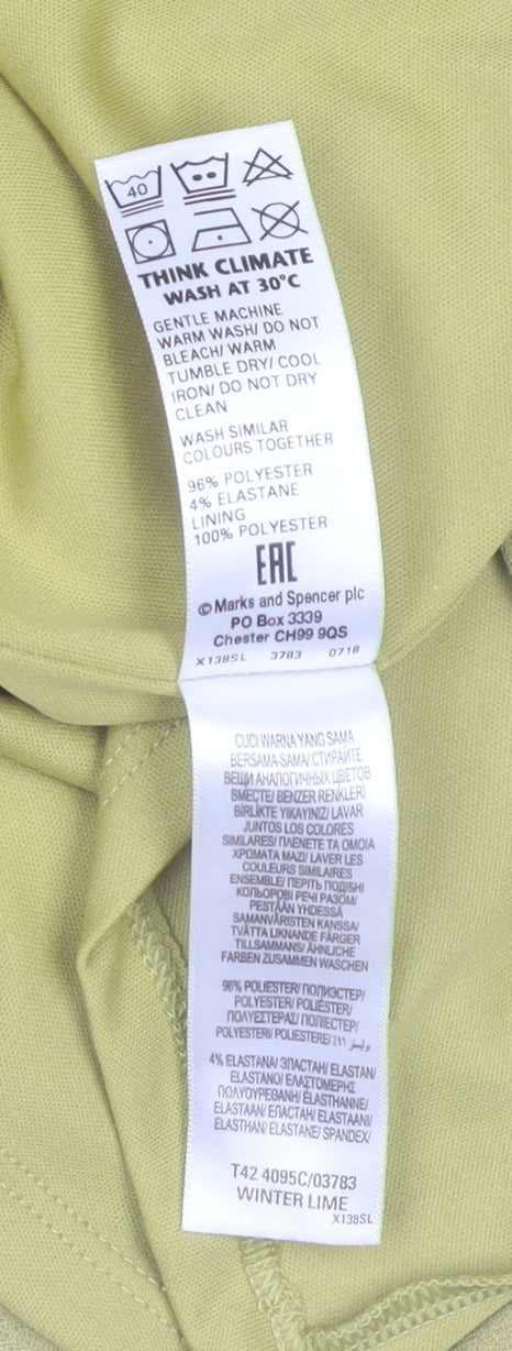 Marks and Spencer Women Green Size 18 Ruched Sheath Dress