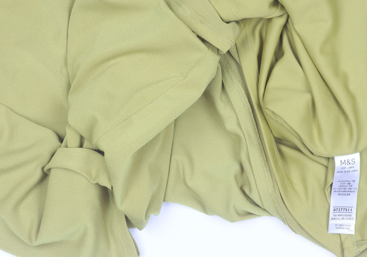 Marks and Spencer Women Green Size 18 Ruched Sheath Dress