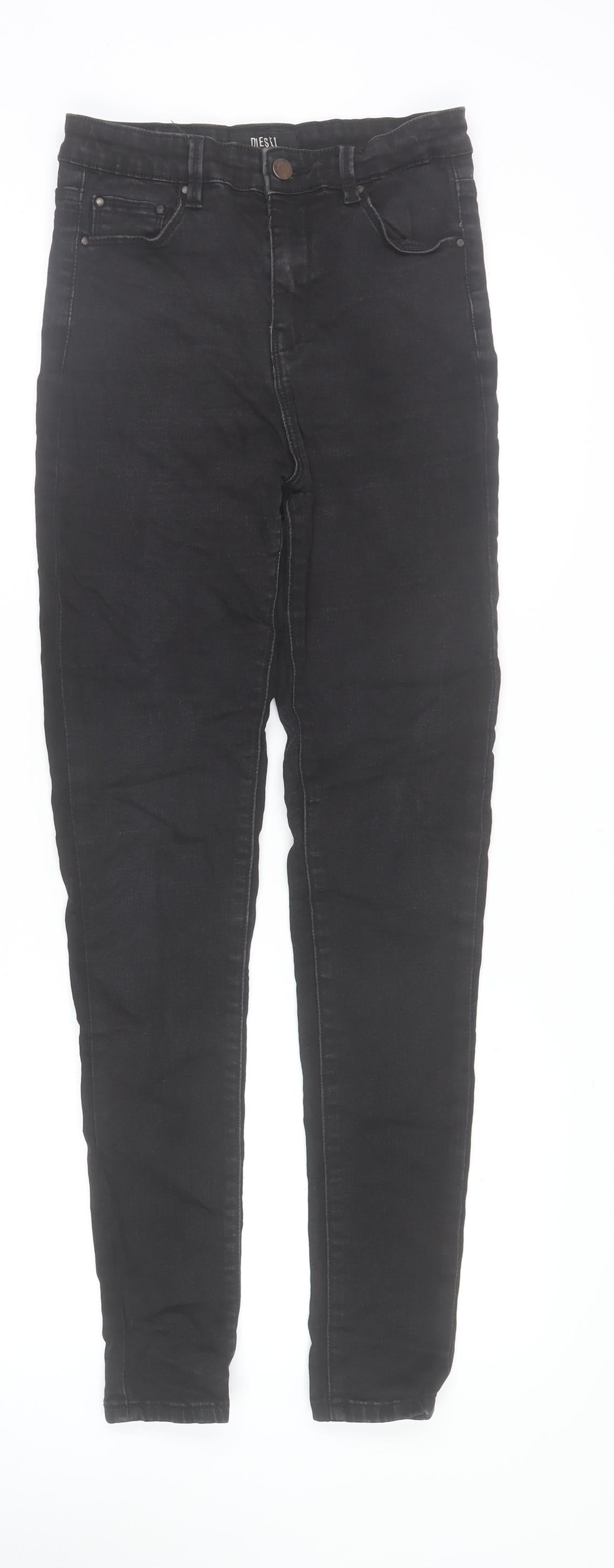 Diesel Womens Black Skinny Regular Fit Jeans Size 10 Denim Stretch