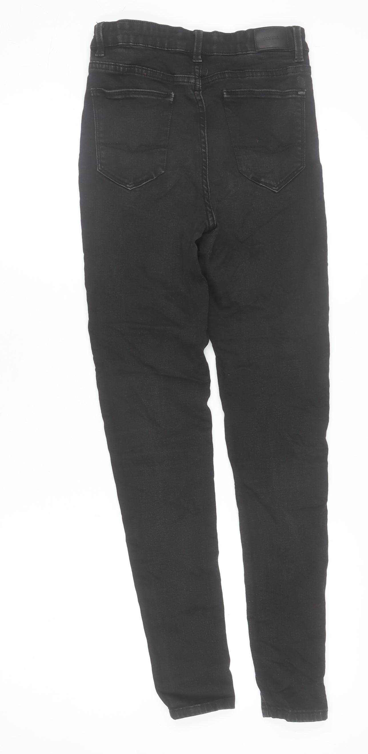 Diesel Womens Black Skinny Regular Fit Jeans Size 10 Denim Stretch