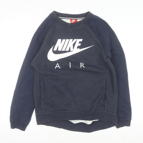 Nike Mens Blue XS Pullover Sweatshirt Crew Neck Logo Regular Fit