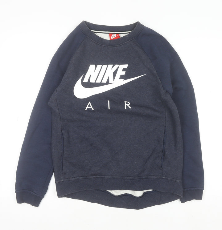 Nike Mens Blue XS Pullover Sweatshirt Crew Neck Logo Regular Fit