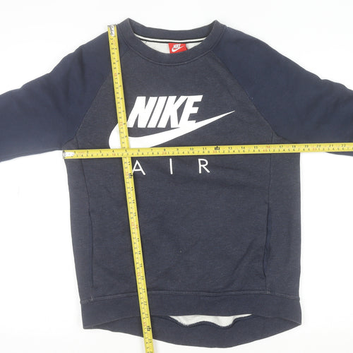Nike Mens Blue XS Pullover Sweatshirt Crew Neck Logo Regular Fit