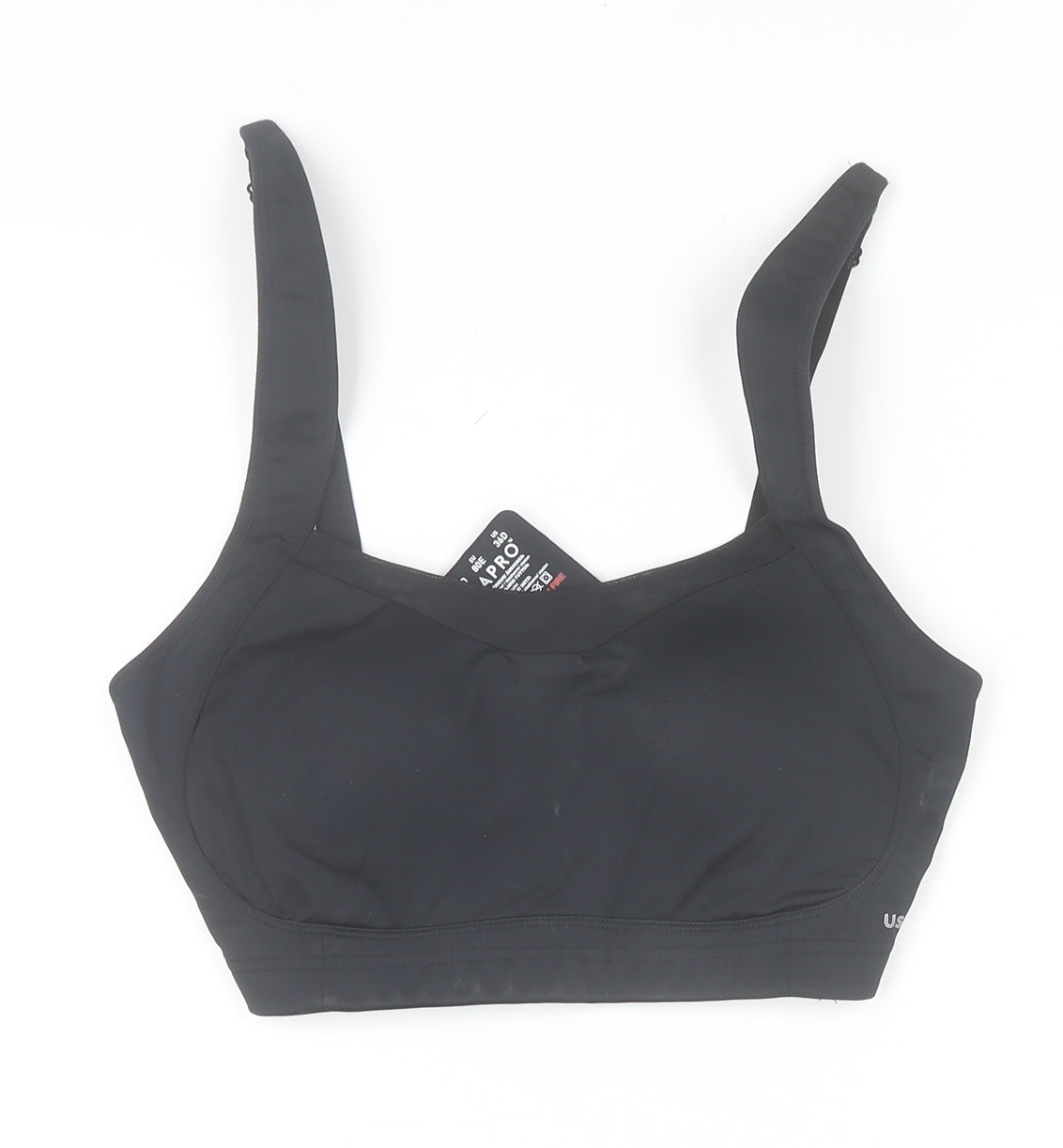 USA Pro Women’s Black 36DD Sports Bra High Support Nylon Blend
