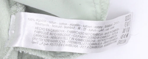 Zara Womens Green Cotton Buttoned Casual Jacket Size S