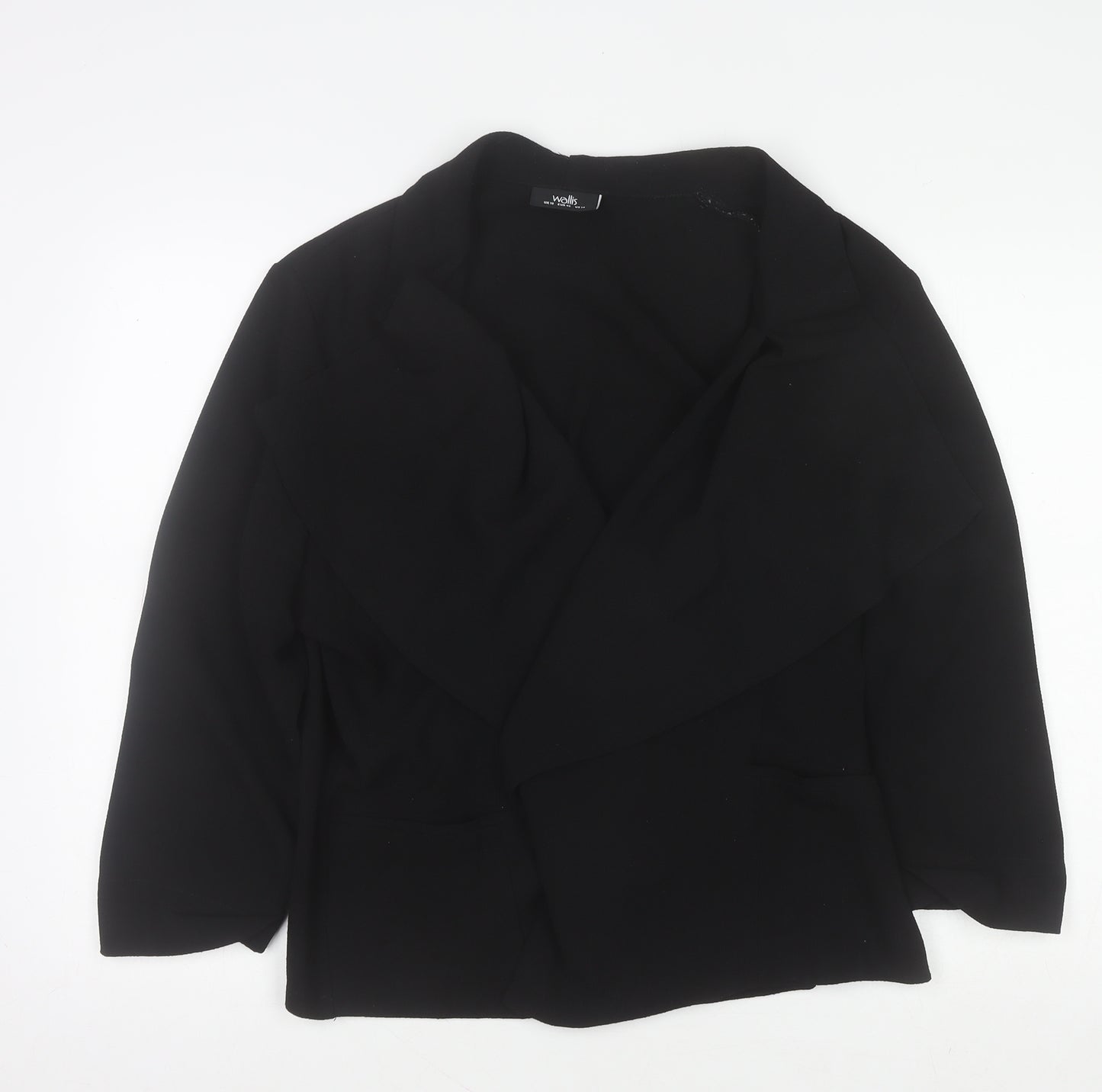 Wallis Women Black Size 18 Collared Open Cardigan