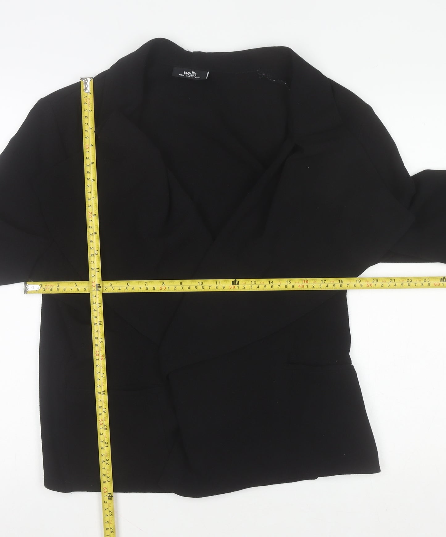 Wallis Women Black Size 18 Collared Open Cardigan