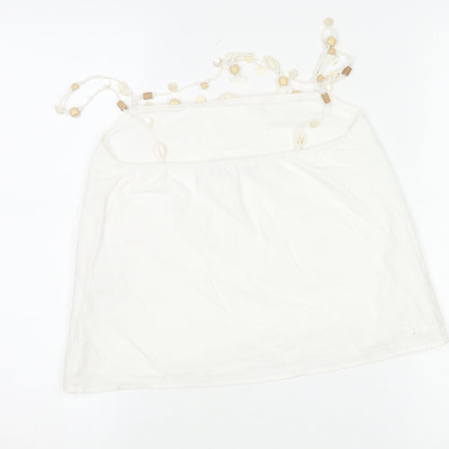 ZARA Women White Beaded Strap Camisole Tank Top XS