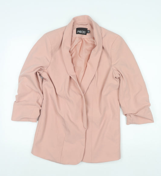 Pieces Women’s Pink L Blazer Jacket Mid-Length Regular Fit