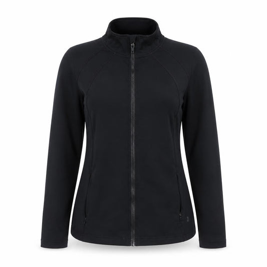 Front view of Dunnes Women’s Black Softshell Track Jacket, size S