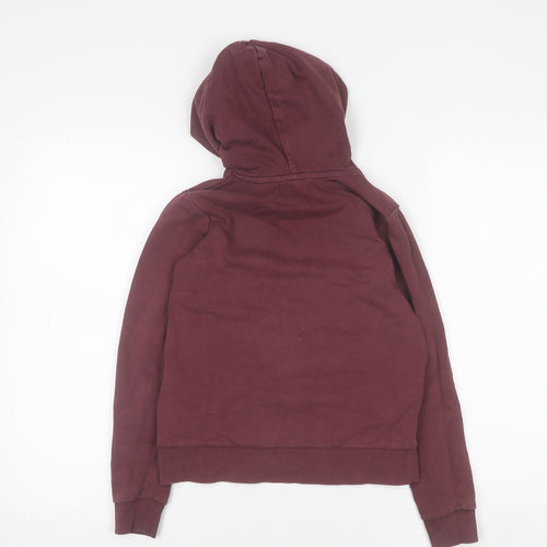 Jack & Jones Boys Burgundy Pullover Hoodie 10 Years Cotton Blend Logo Print