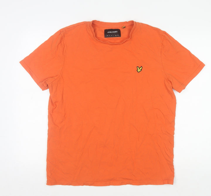 Lyle & Scott Men's Orange XL Cotton Crew Neck T-Shirt