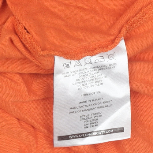 Lyle & Scott Men's Orange XL Cotton Crew Neck T-Shirt